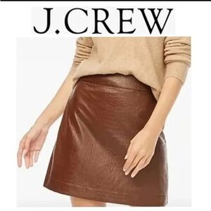 J. Crew Women's Tan Leather Mini Skirt